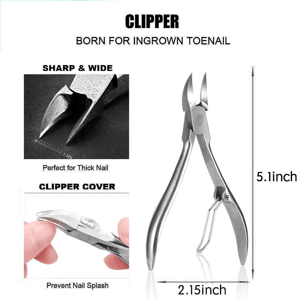 JTIEO professional pedicure tools in polished stainless steel ready for rust-proof use