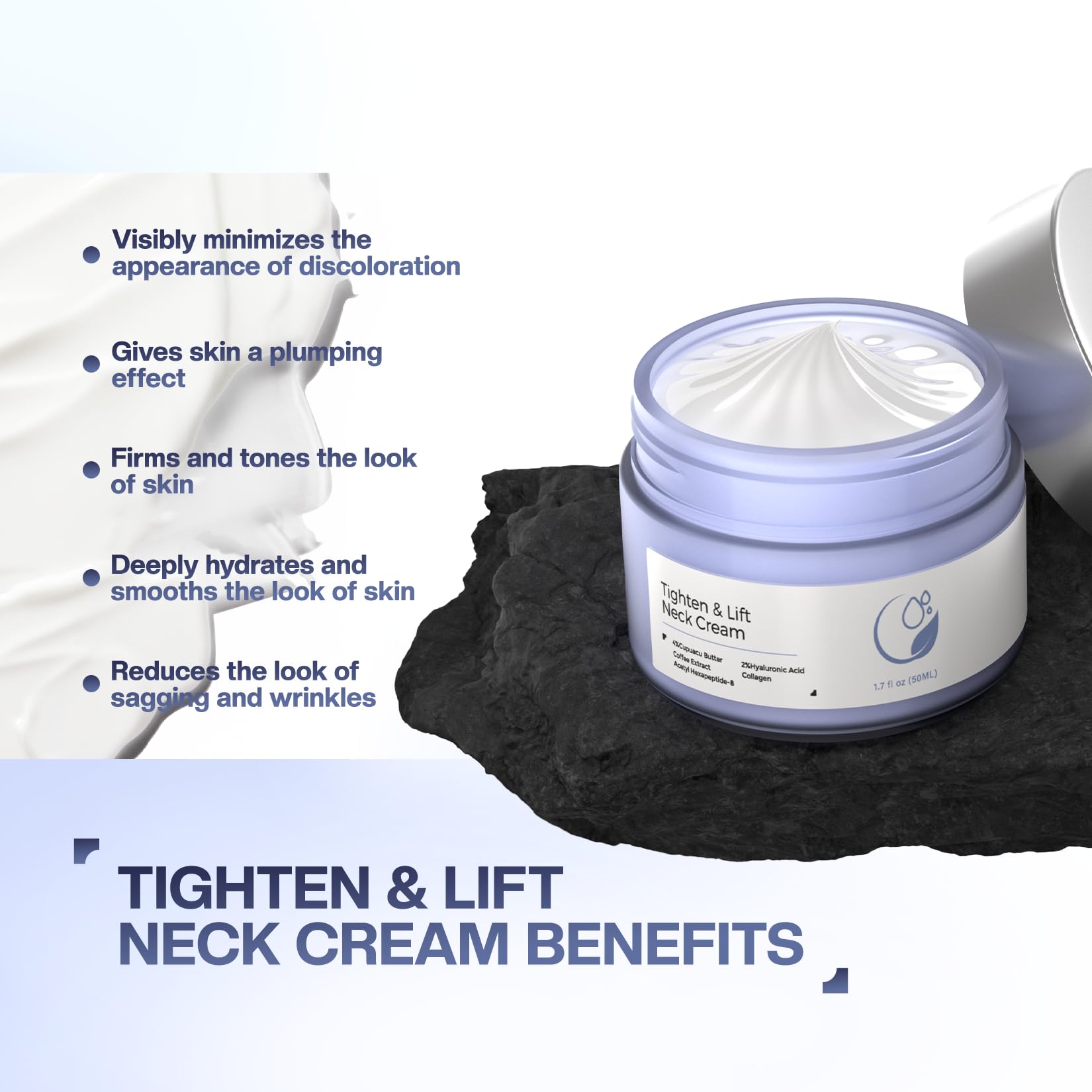 Uso diario de Jtopyrt crema cuello para contorno firme.