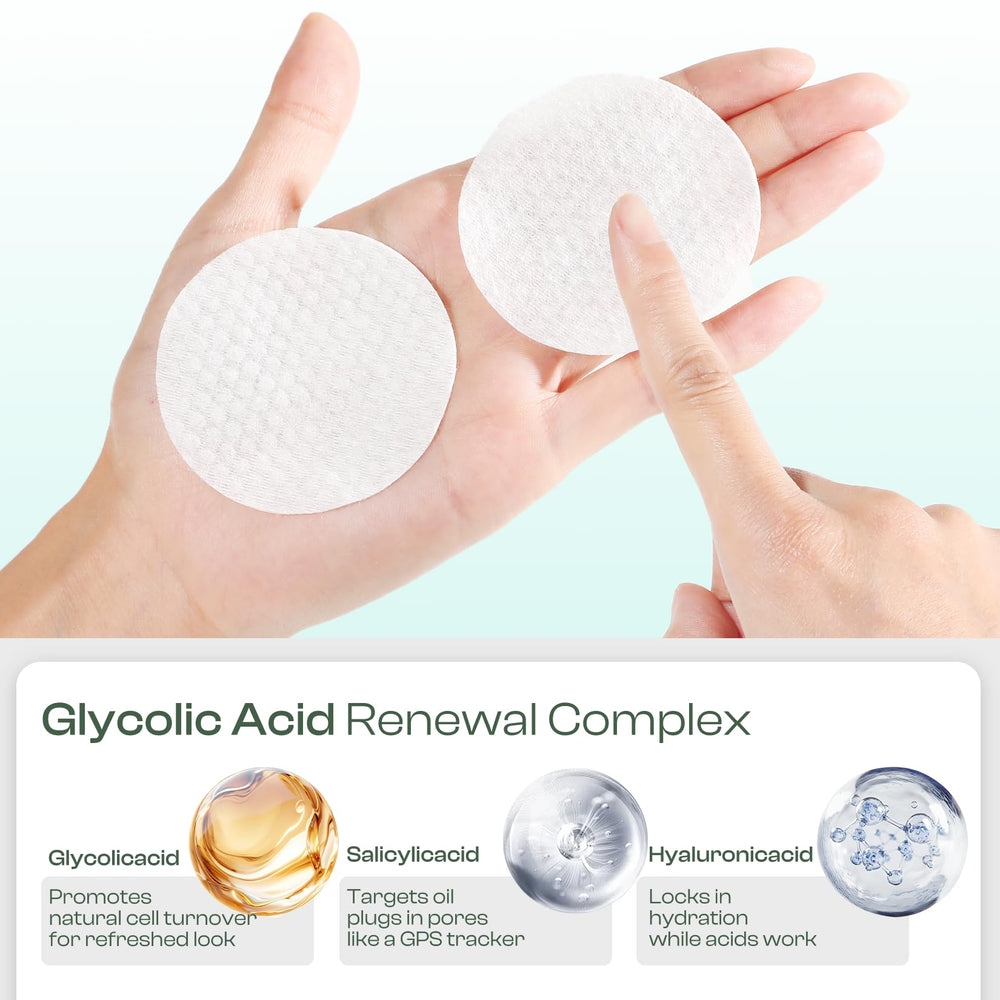 Jtopyrt glycolic pads with salicylic acid for oil control and clearer pores.