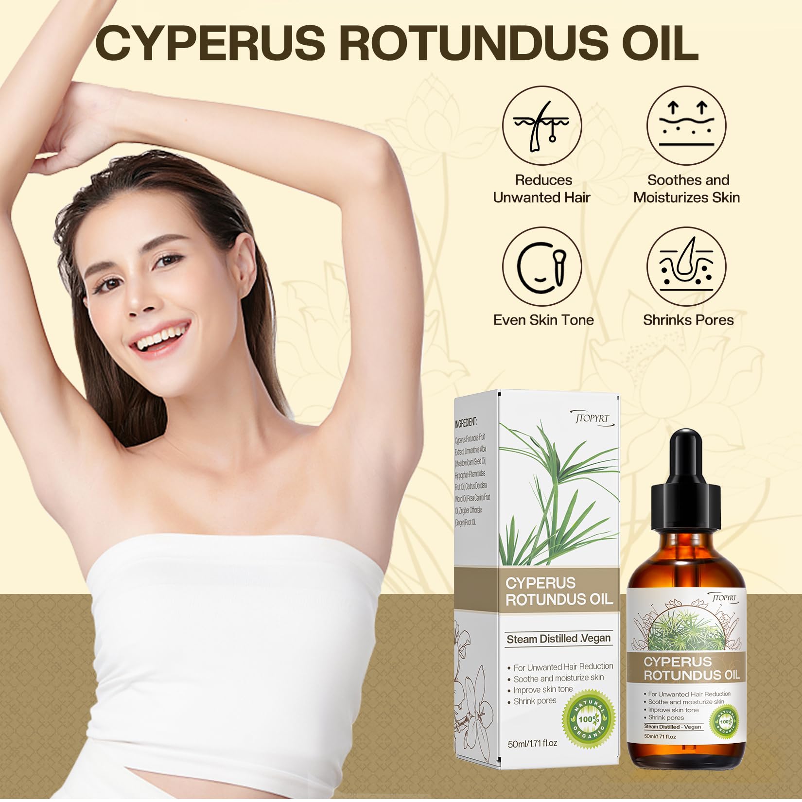 Jtopyrt oil dropper delivering precise drops to the skin.