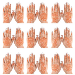 JTSDZS 3-layer PVC henna stencils provide safe, reusable templates.