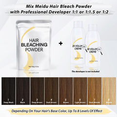 Applying JUANCHI Hair Bleach Powder yields even, clump-free lightening