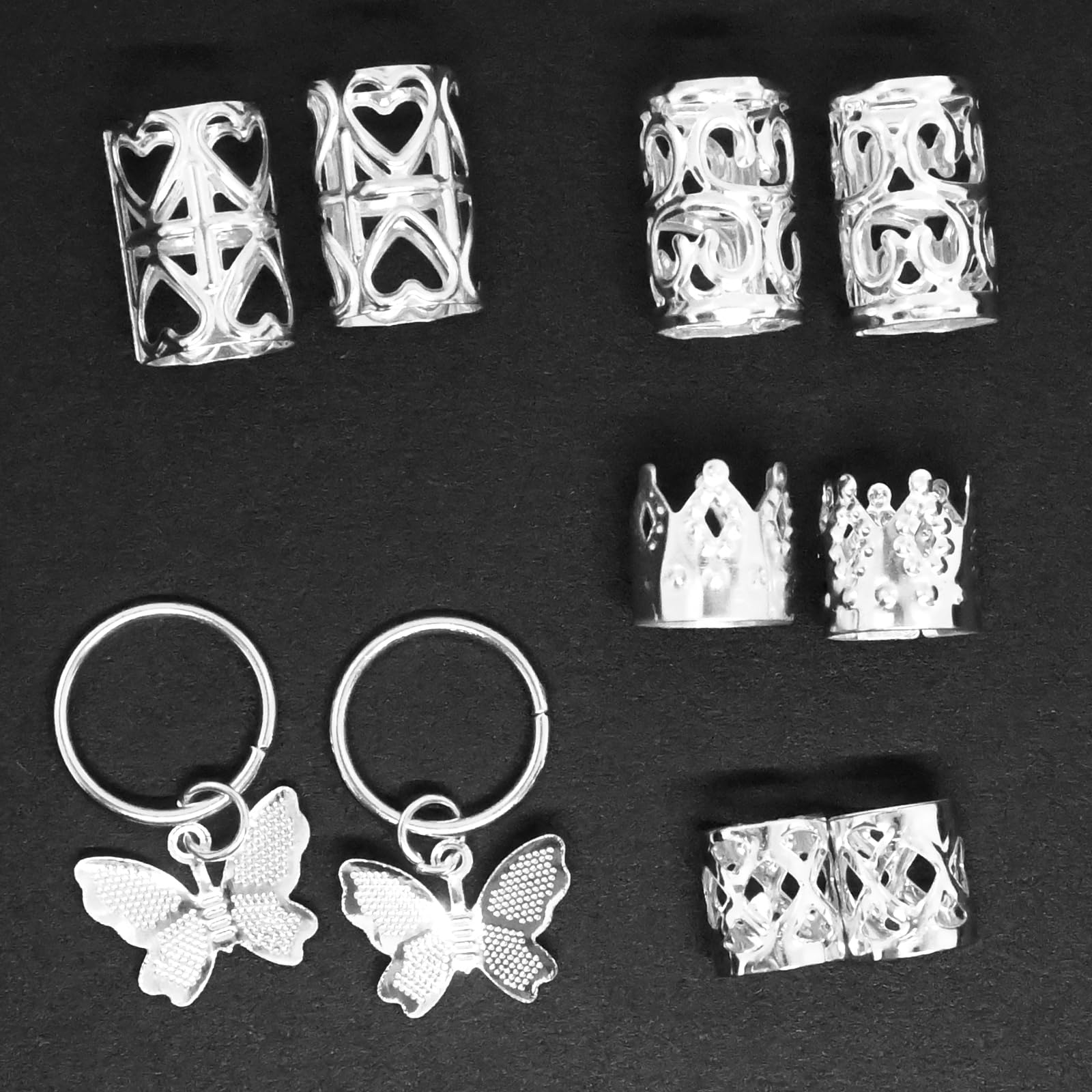 JUCCPUL silver butterfly charm for delicate braid decoration