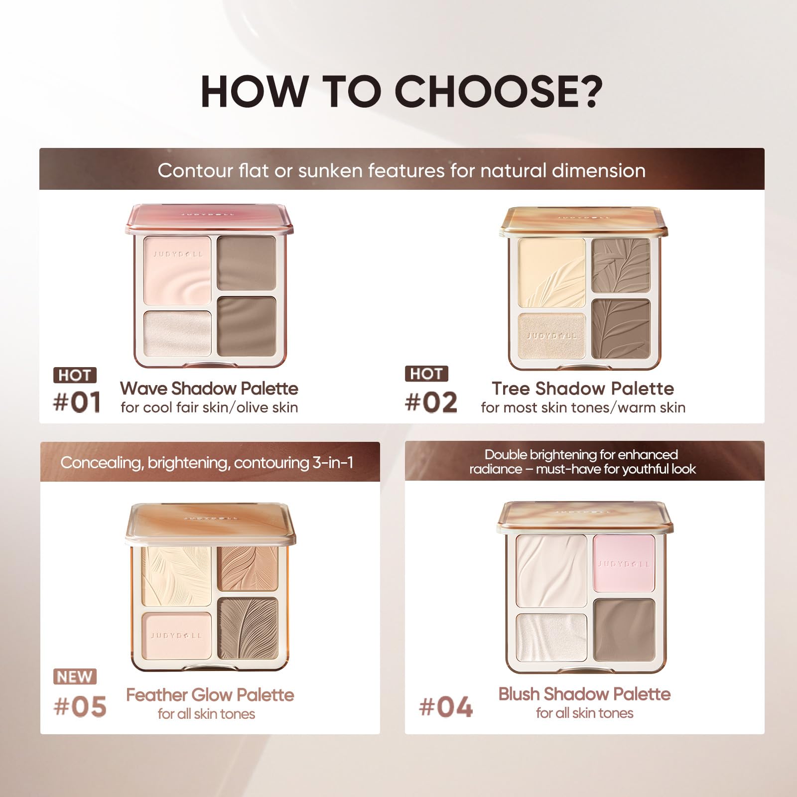 Compacto de JUDYDOLL con espejo, perfecto para retoques.