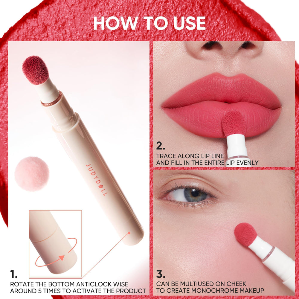 Judydoll Cushion Matte Lip Cream acabado resistente y sin craquelado