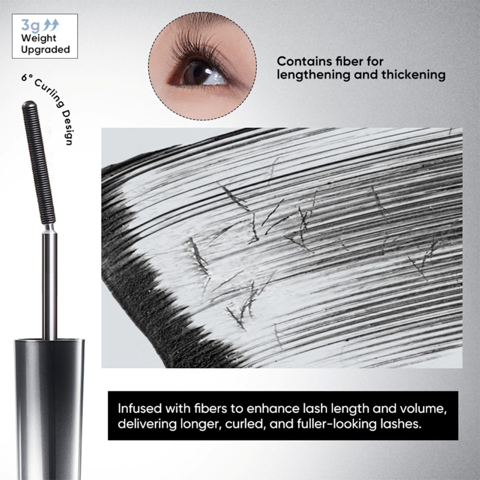 JUDYDOLL 3D Curling Mascara, duración de 24h para confianza continua.
