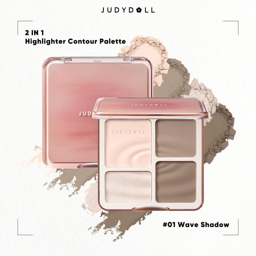 JUDYDOLL paleta compacto con espejo ideal para retoques.