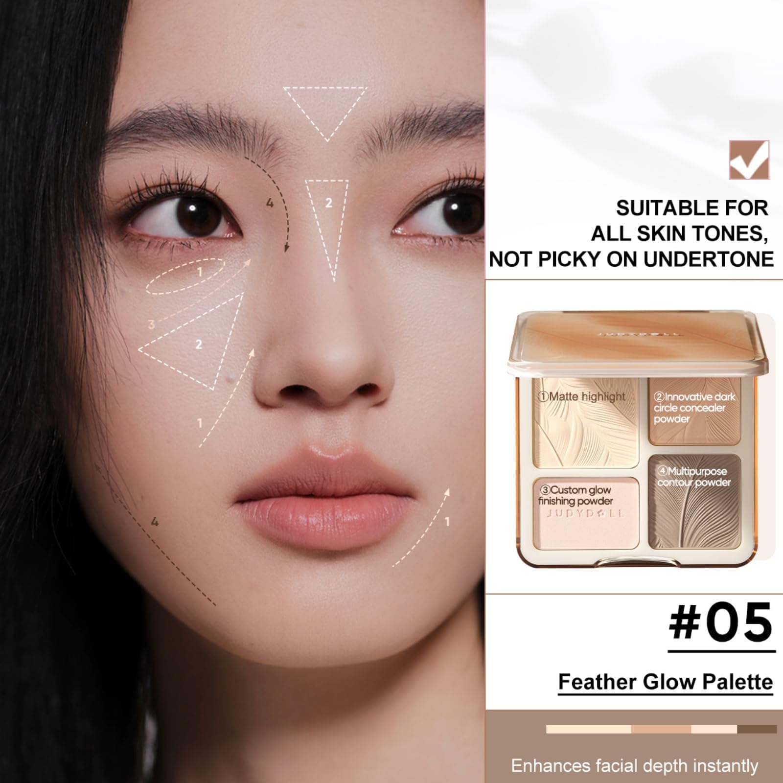 Concealer de JUDYDOLL para ojeras, tono uniforme.