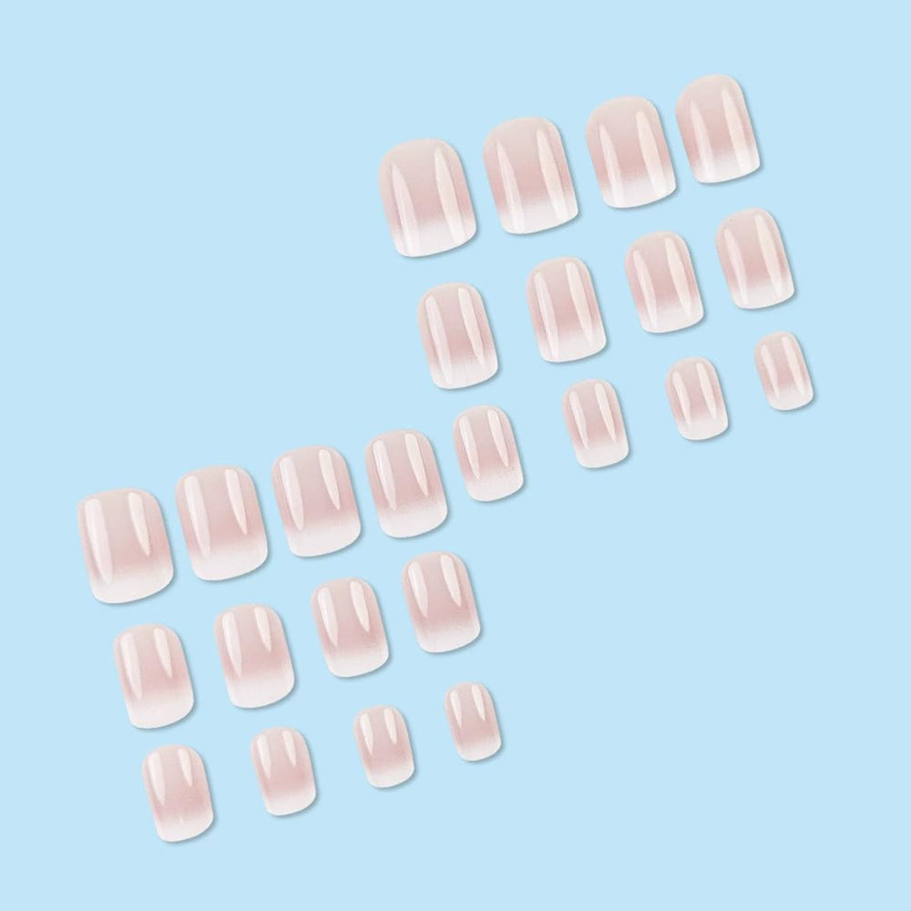 Juggssa glossy full-cover nails provide a natural look and quick at-home manicure.