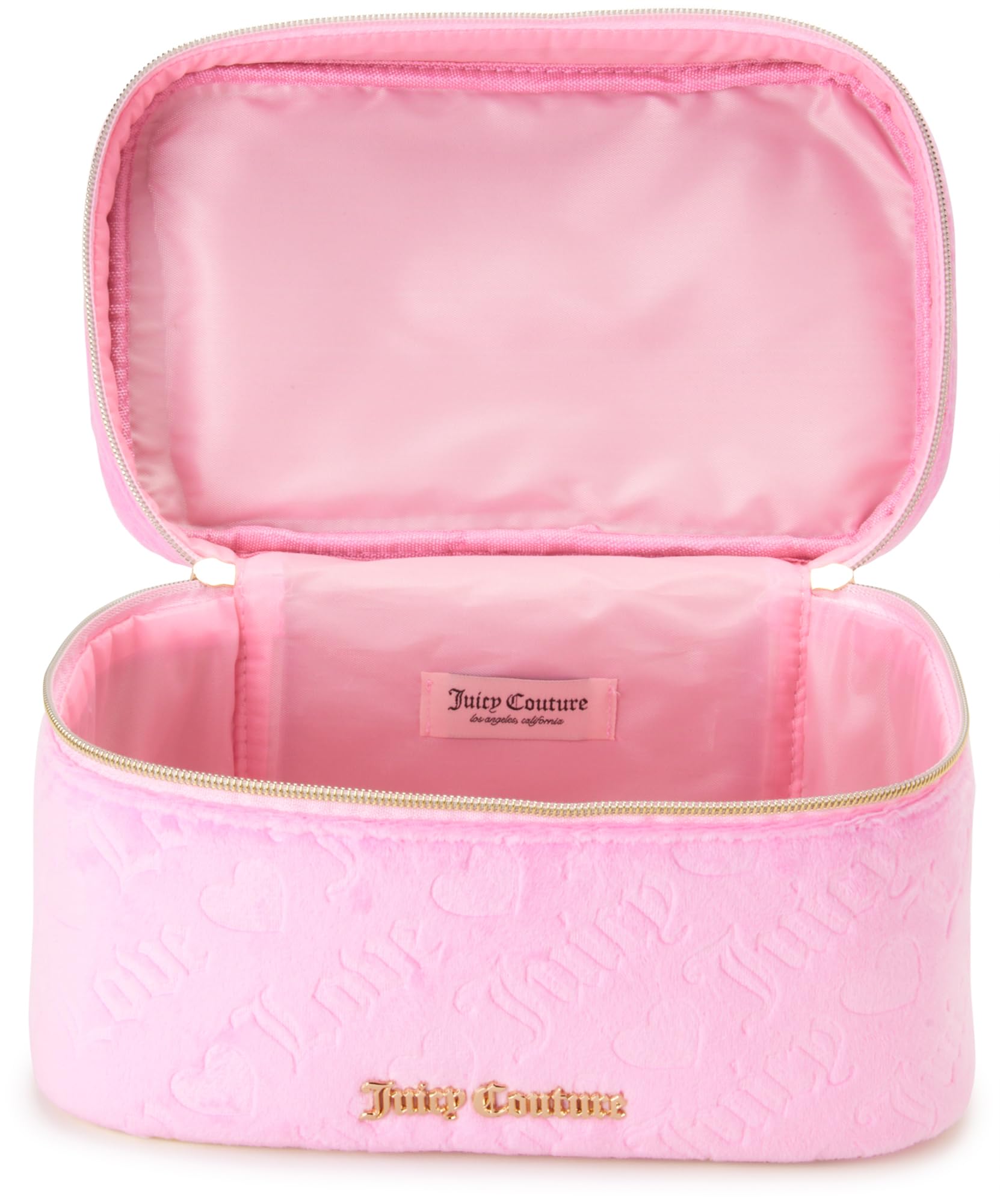 Juicy Couture durable travel bag with easy-care wipe-clean lining.