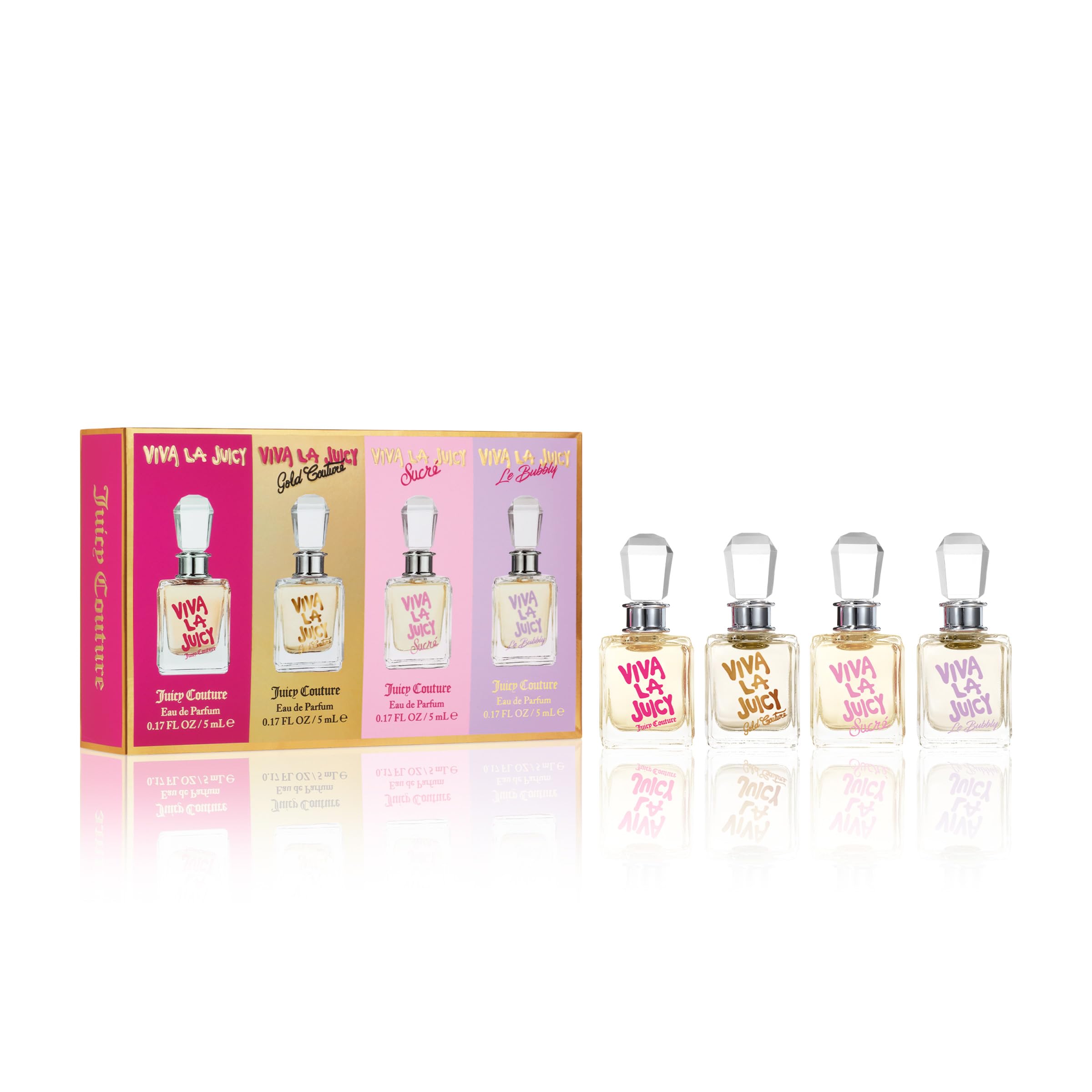 Juicy Couture Viva La Juicy bottle pour shows a classic, portable option for on-the-go fragrance.