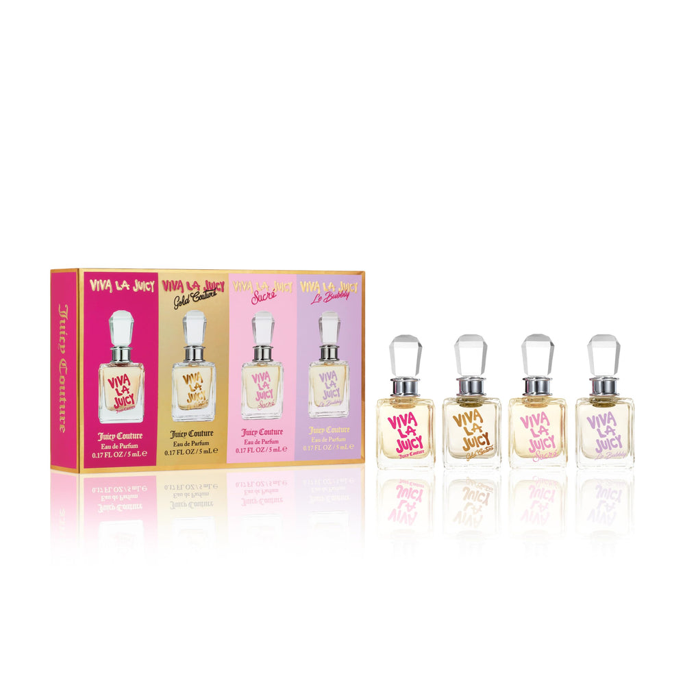 Juicy Couture Viva La Juicy bottle pour shows a classic, portable option for on-the-go fragrance.