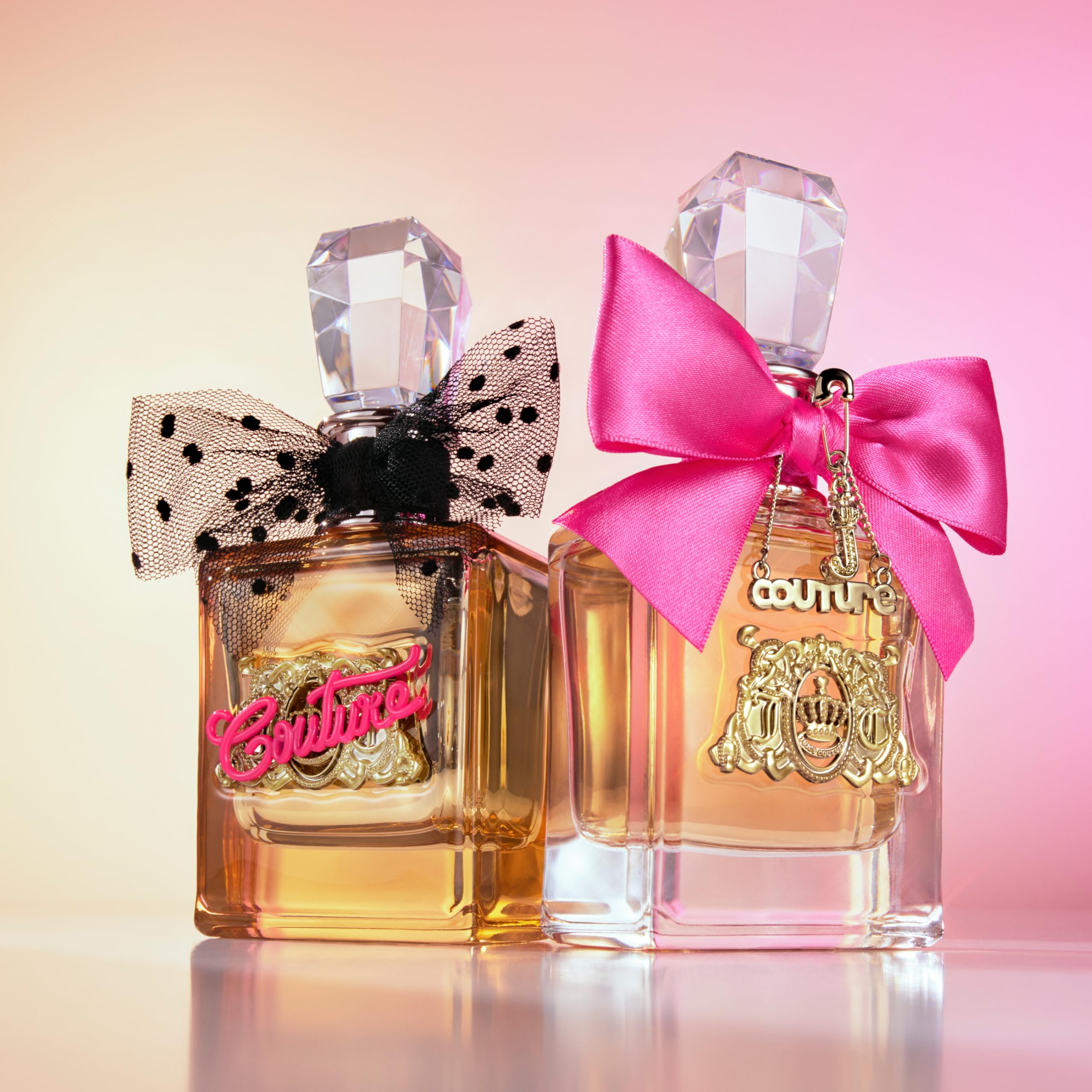 Juicy Couture Viva La Juicy Gold crystal-cap bottle reflects refined sparkle.