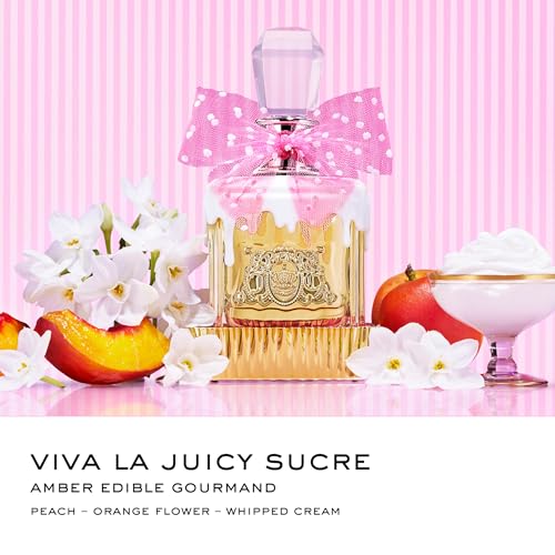 Juicy Couture Sucré peach nectar and whipped cream vibe in a breezy bottle.