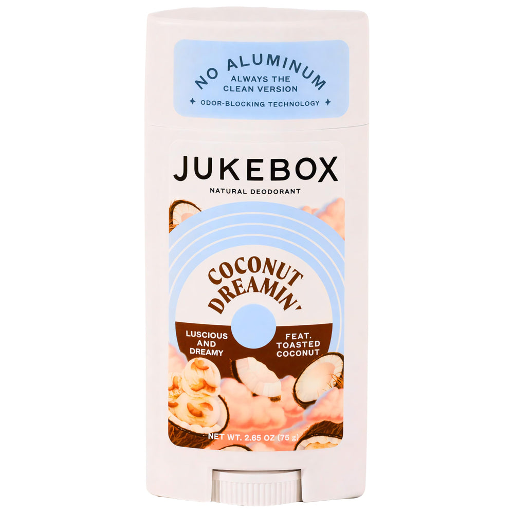JUKEBOX Desodorante natural para mujer: frente de la botella y aroma duradero para todo el día