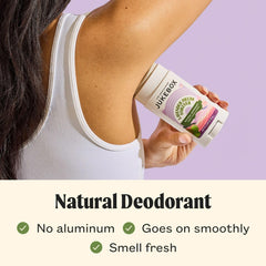 Desodorante JUKEBOX para mujeres con madera amaderada, aroma suave y cómodo.