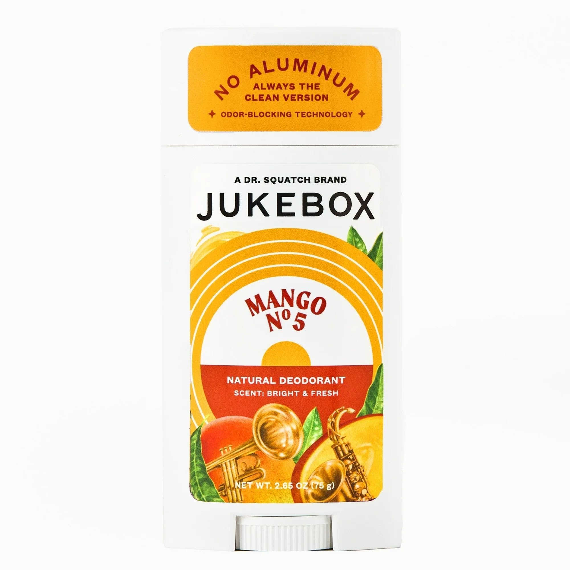 JUKEBOX Desodorante Mango No.5, frente: fragancia fresca para todo el día.