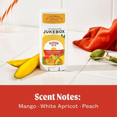 JUKEBOX Desodorante Mango No.5, textura cremosa ideal para uso diario.
