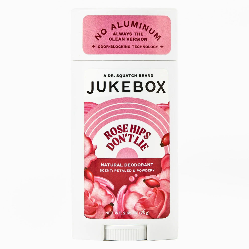 Desodorante JUKEBOX para mujer con rosa mosqueta, aroma suave diario.