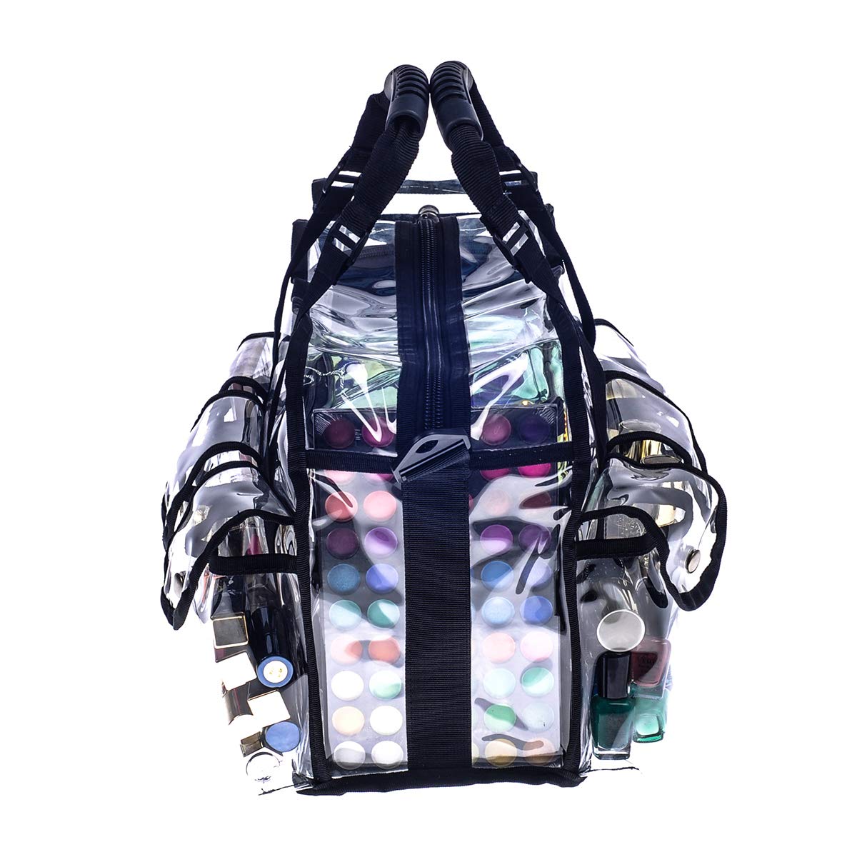 Jula Vance clear PVC bag shows large tools fit for dryers and curlers.