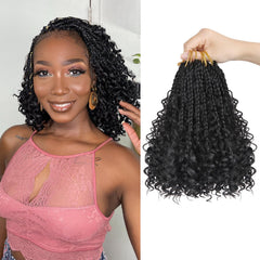 Julen Goddess Box Braids 8 Inch full look with curly ends for natural volume