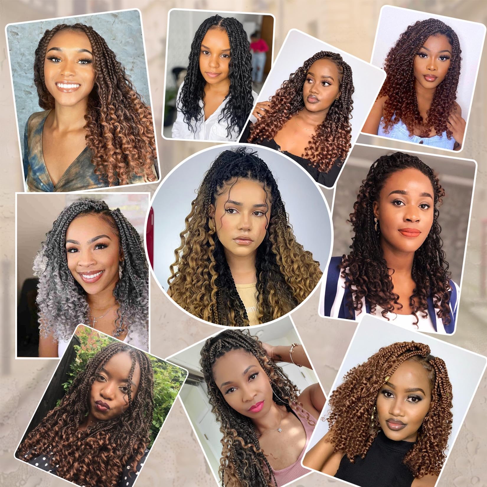 Model wearing Julen Goddess Box Braids in a chic boho style