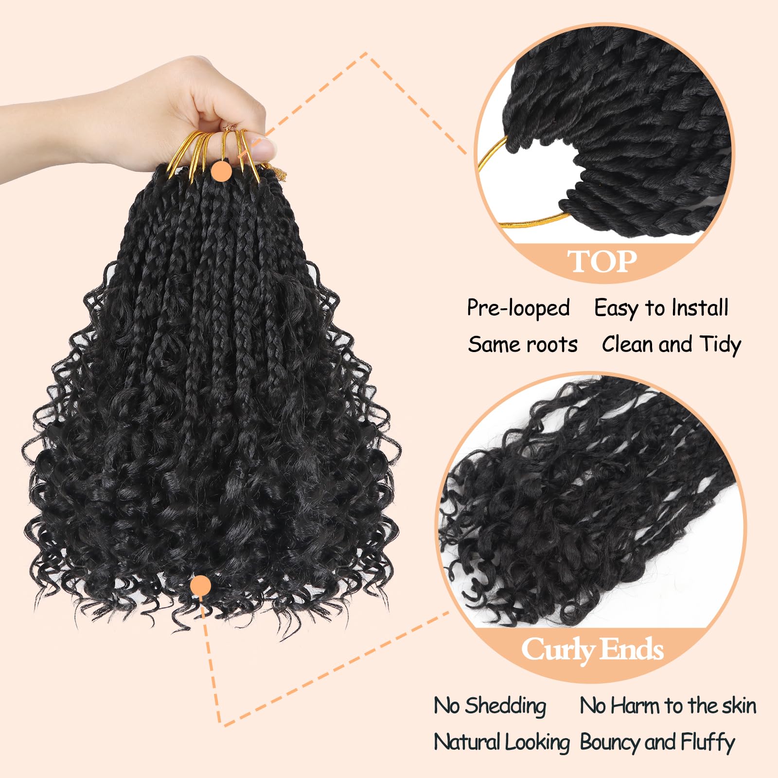 Soft, lightweight texture of Julen Goddess Box Braids