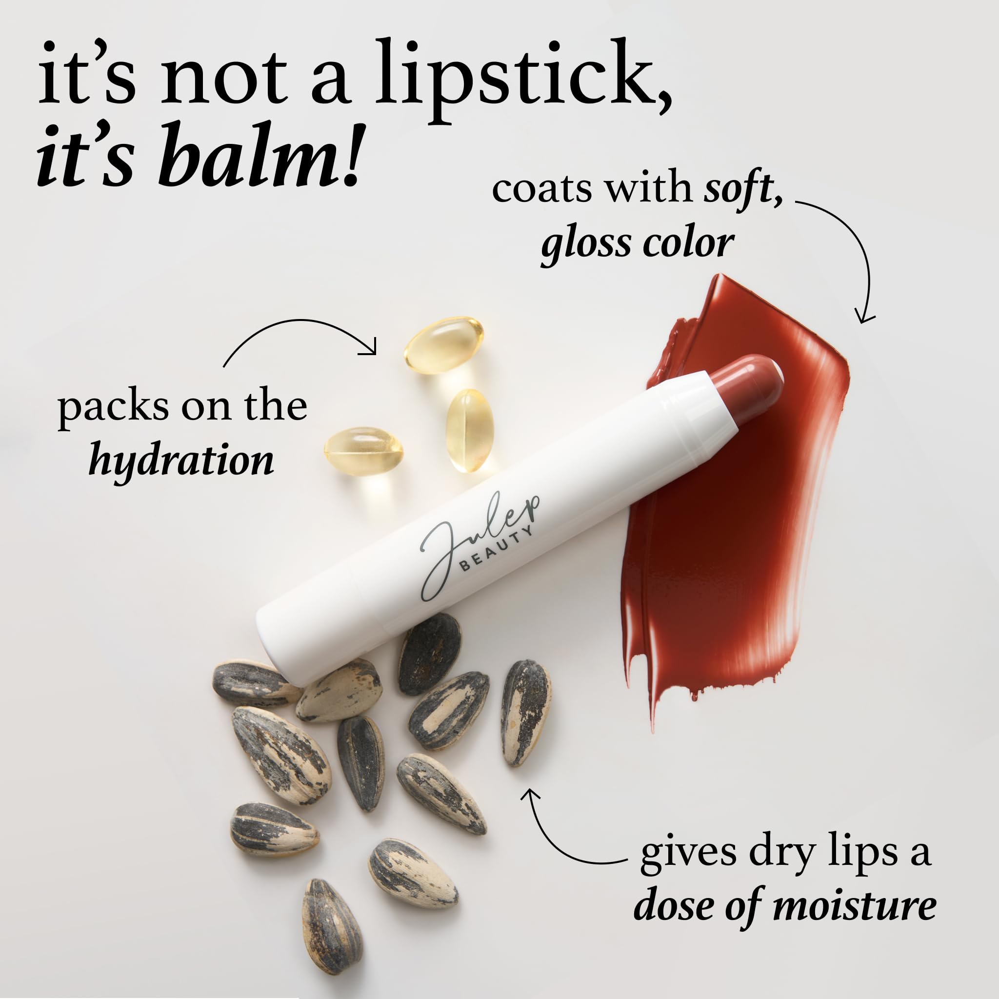 Acabado brillante natural con Brandy Wine Balm Tint de Julep.