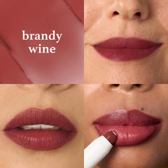 Julep Brandy Wine Balm Tint con aplicador giratorio, uso rápido.