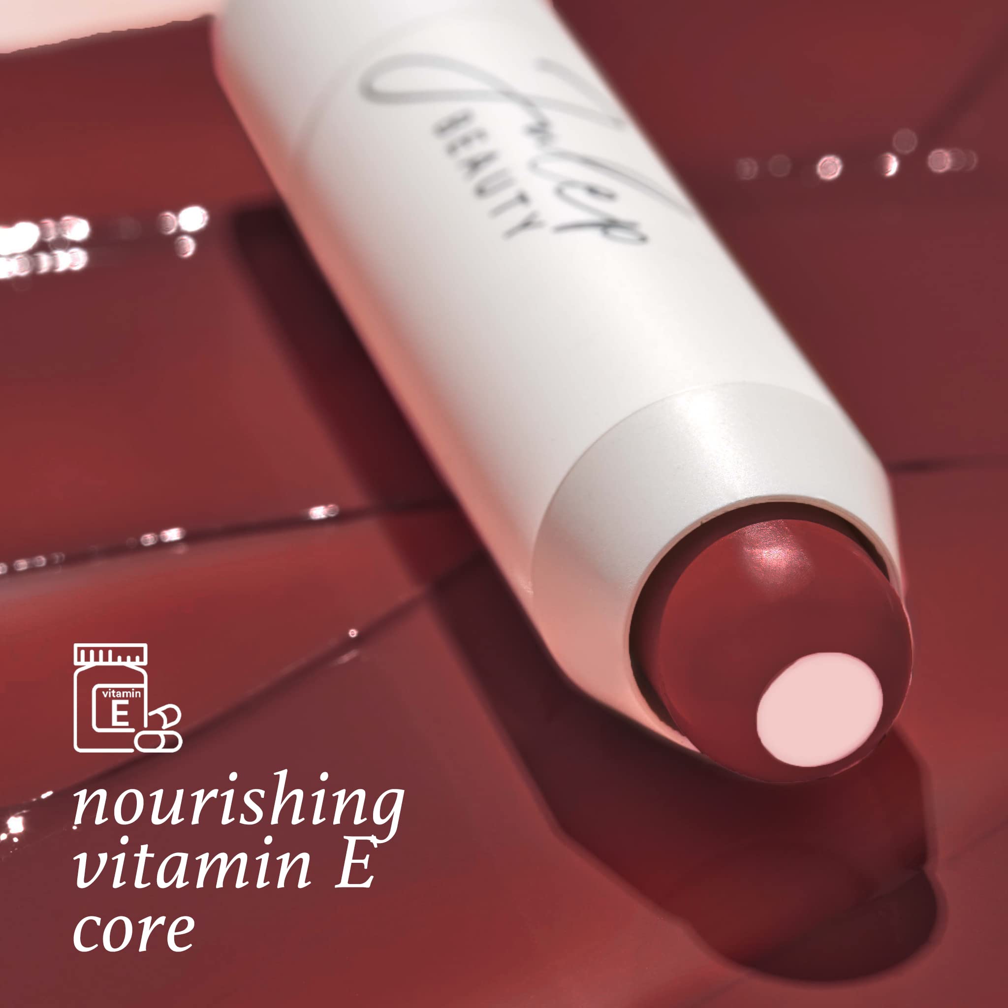 Julep Brandy Wine Balm Tint, pigmentos finos para color intenso y uniforme.