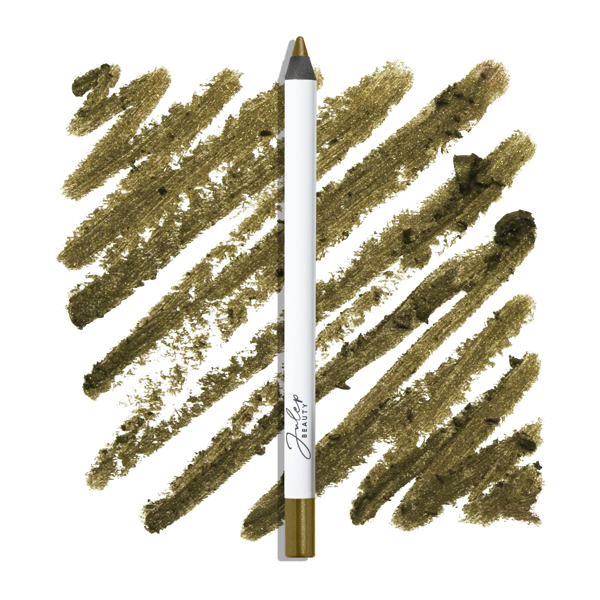 Delineador gel Julep Oro Oliva Brillante en empaque elegante.