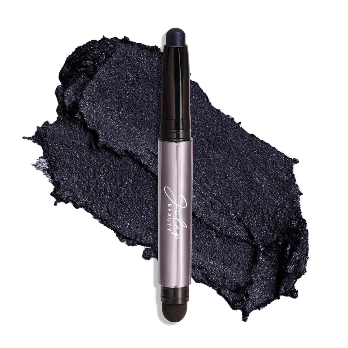Julep Eyeshadow 101 Midnight Blue Shimmer tube close-up for vivid color.