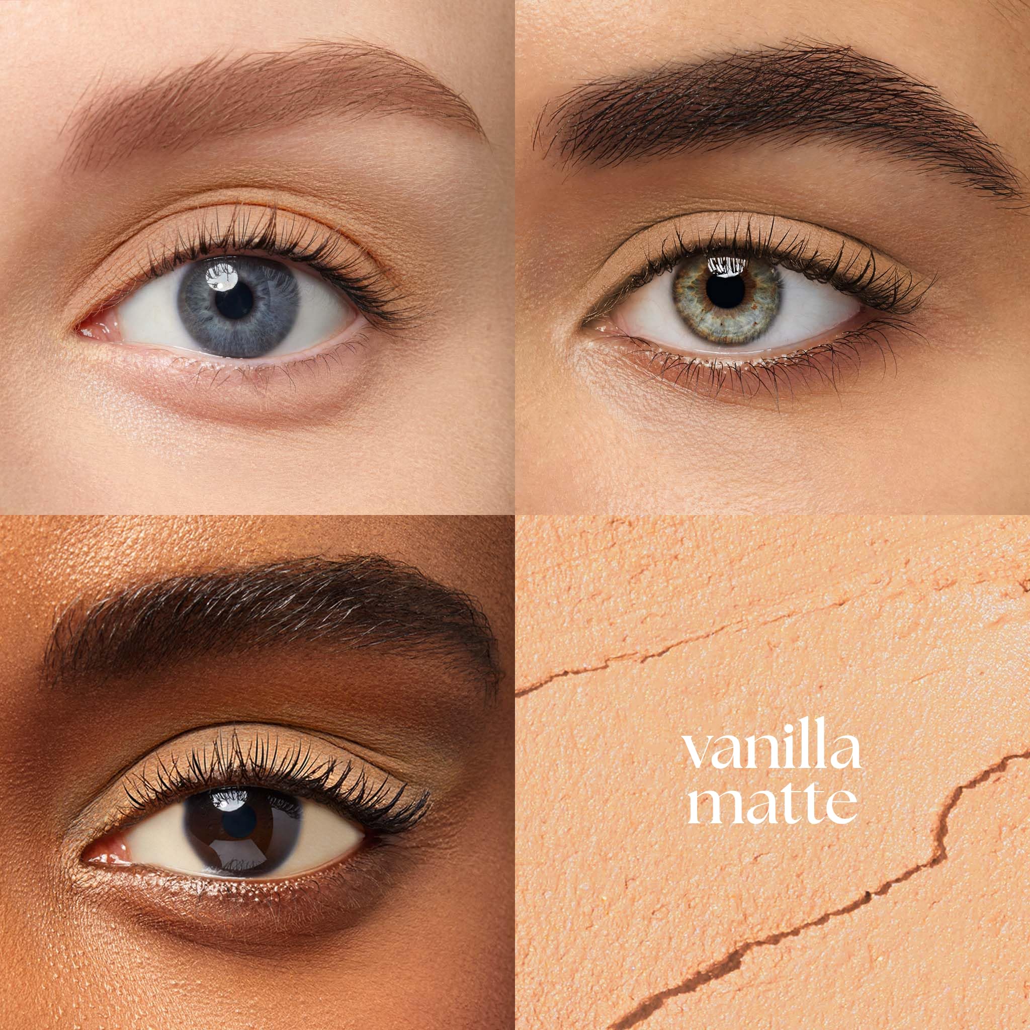 Close-up Vanilla Matte shade swatch showing cream-to-powder finish