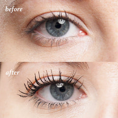 Julep Length Matters wand applying mascara from root to tip for drama.