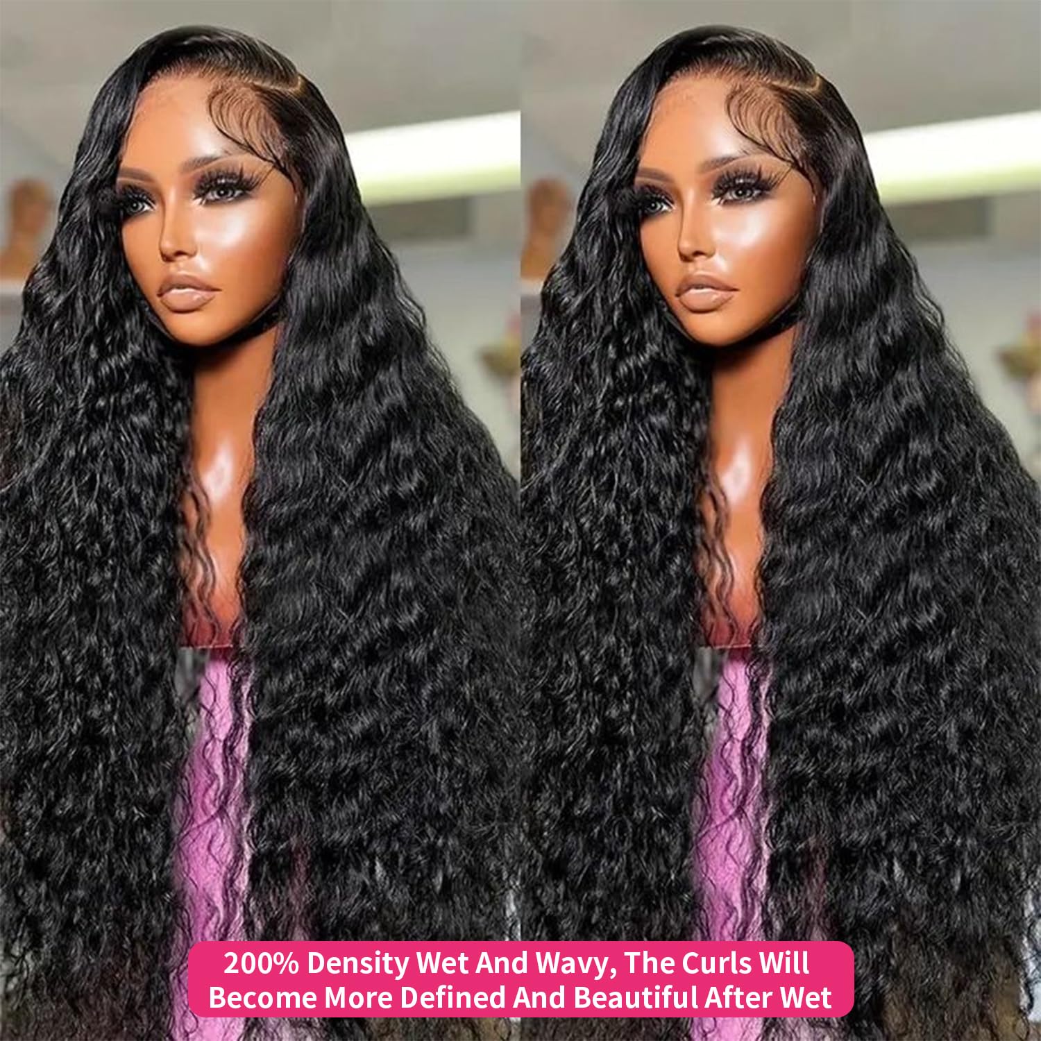 Jumida deep curly human hair wig with natural bounce for events
