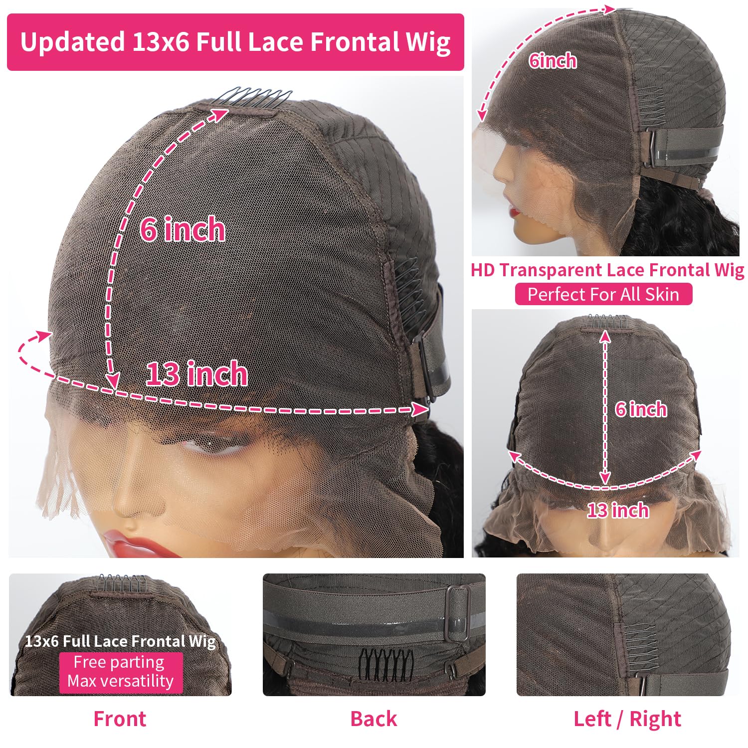 Jumida wet-and-wavy lace front wig seen from back for texture and length