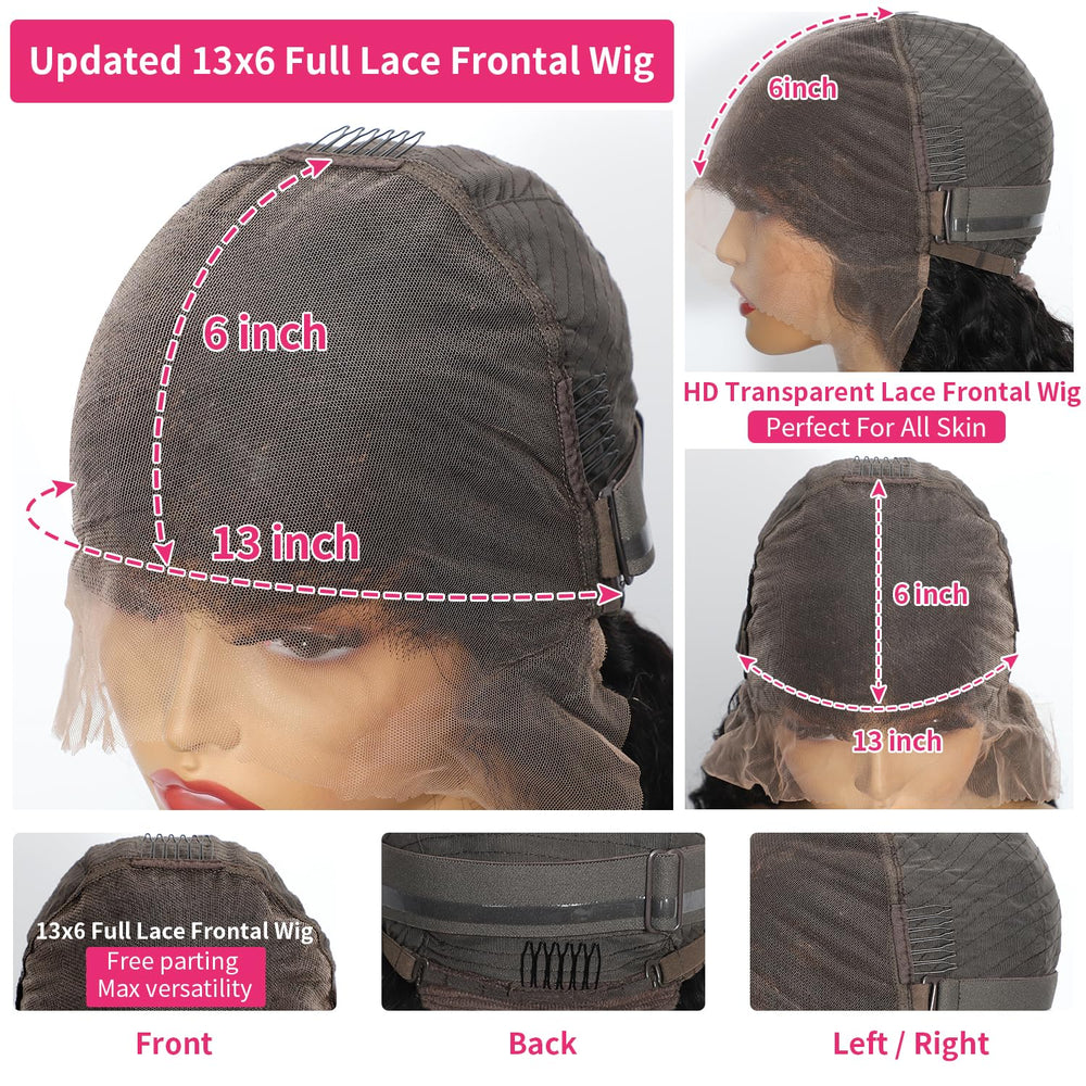 Jumida wet-and-wavy lace front wig seen from back for texture and length