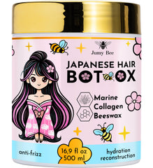 Jumybee BTX hair mask jar close-up for damaged hair, rich hydration and shine.