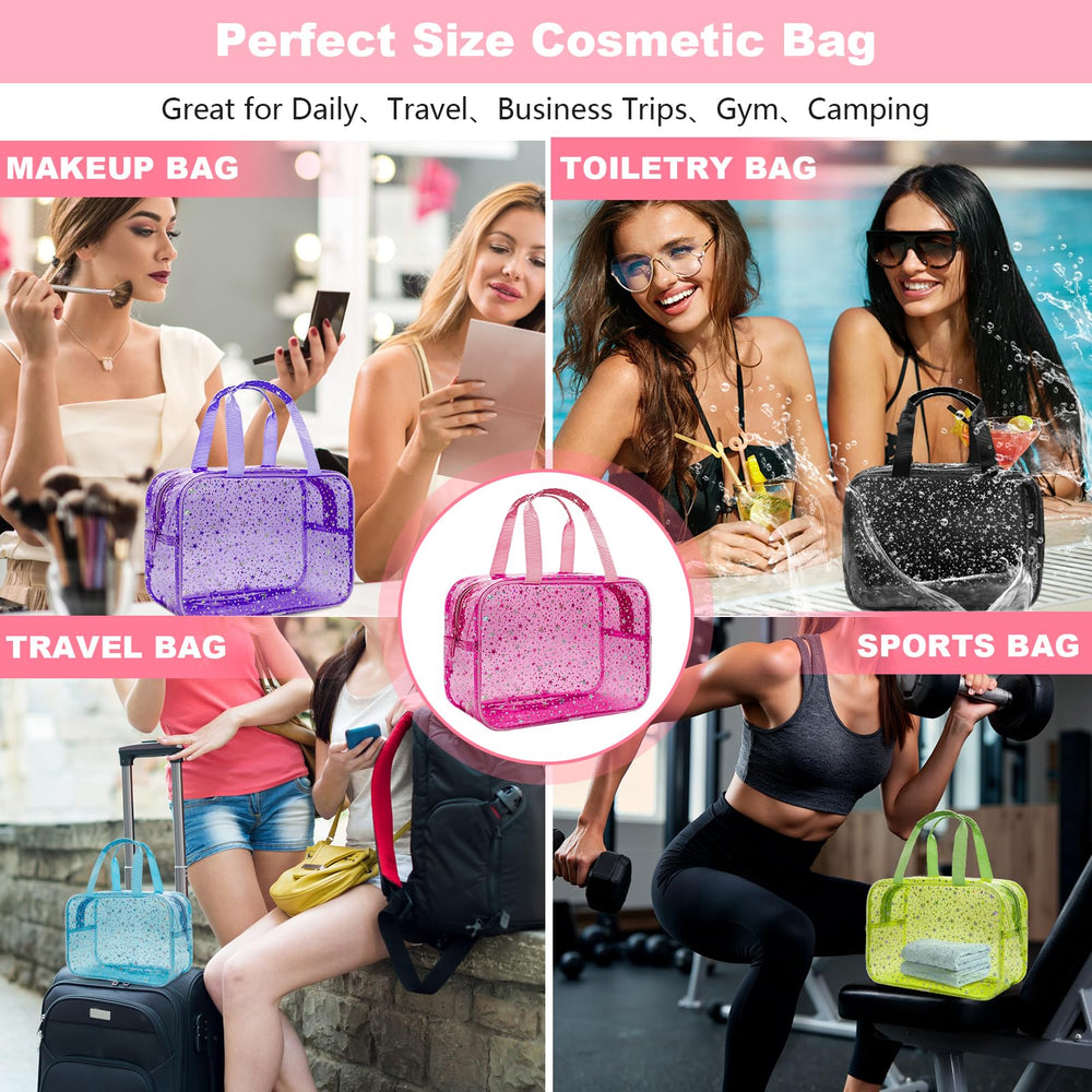 Beach-ready Junesters clear bag used to separate wet and dry items