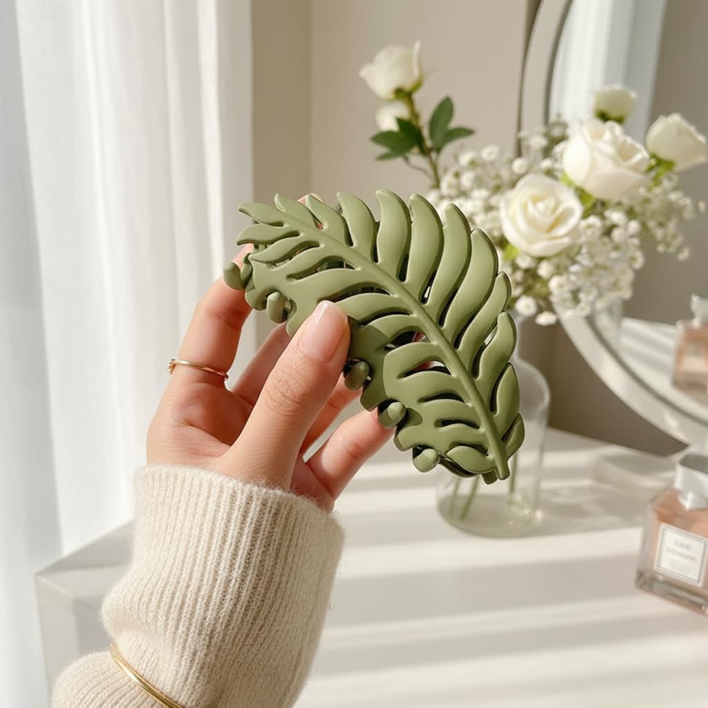 Junfamilee clip de pelo hoja verde estilos múltiples para varias ocasiones