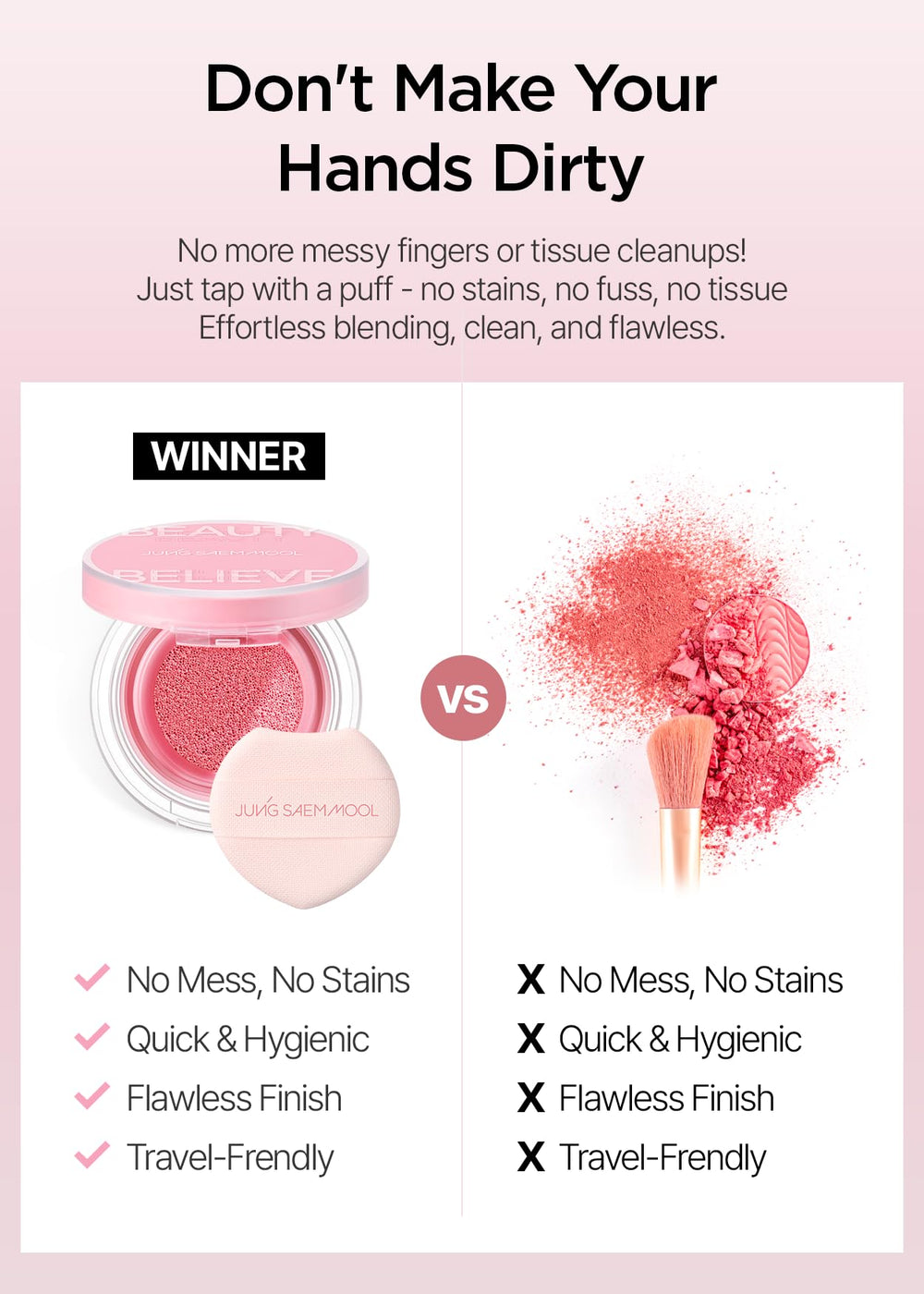 JUNG SAEM MOOL Artist Cushion Blush control de sebo para color duradero