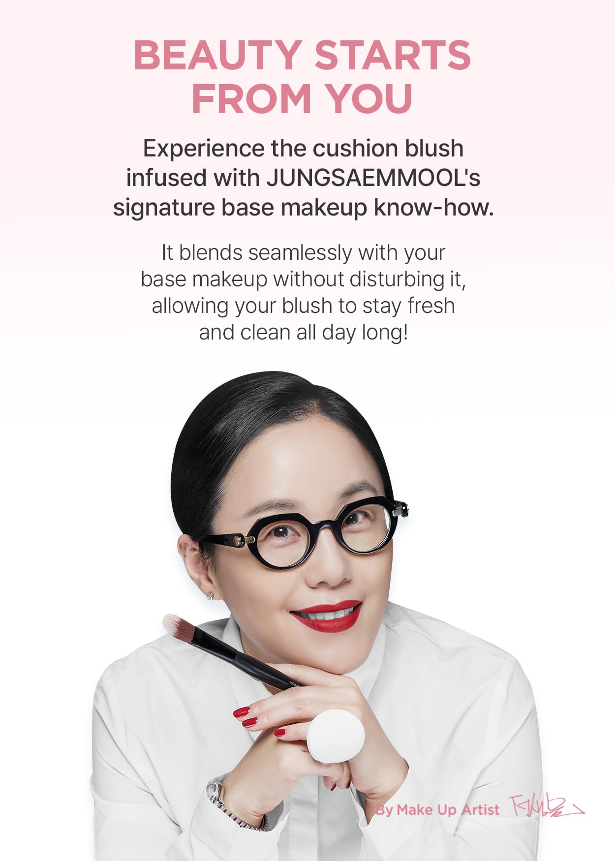 JUNG SAEM MOOL Artist Cushion Blush uso diario y retoques