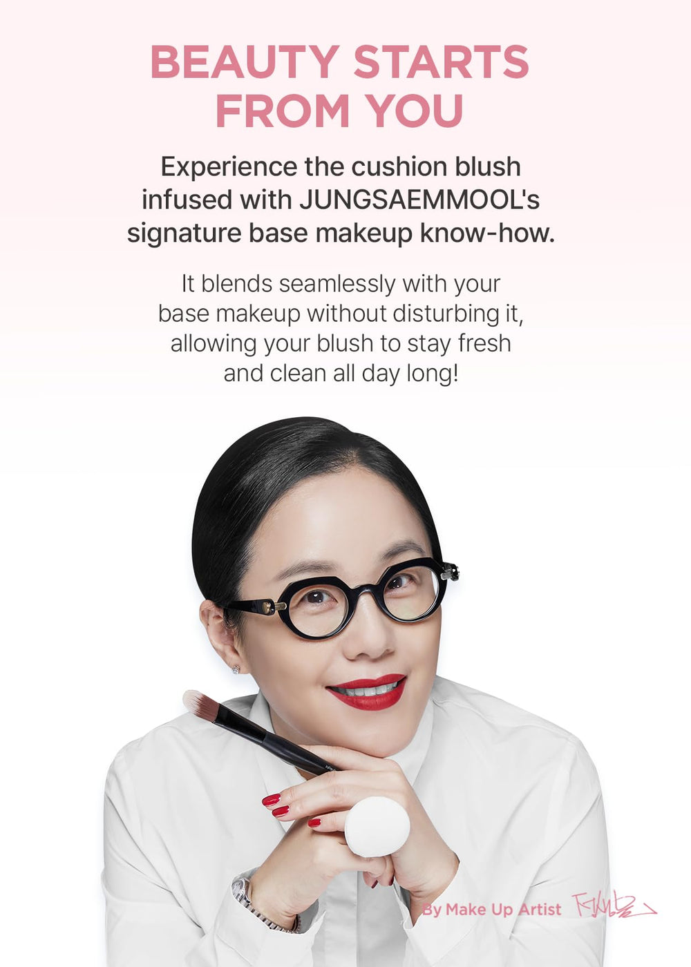 JUNG SAEM MOOL Artist Cushion Blush uso diario y retoques