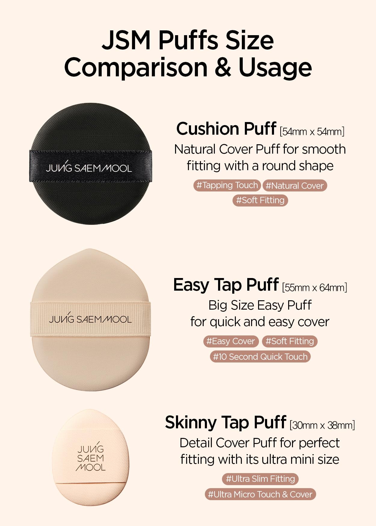 Two-pack Jung Saem Mool cushion puffs for daily routines.