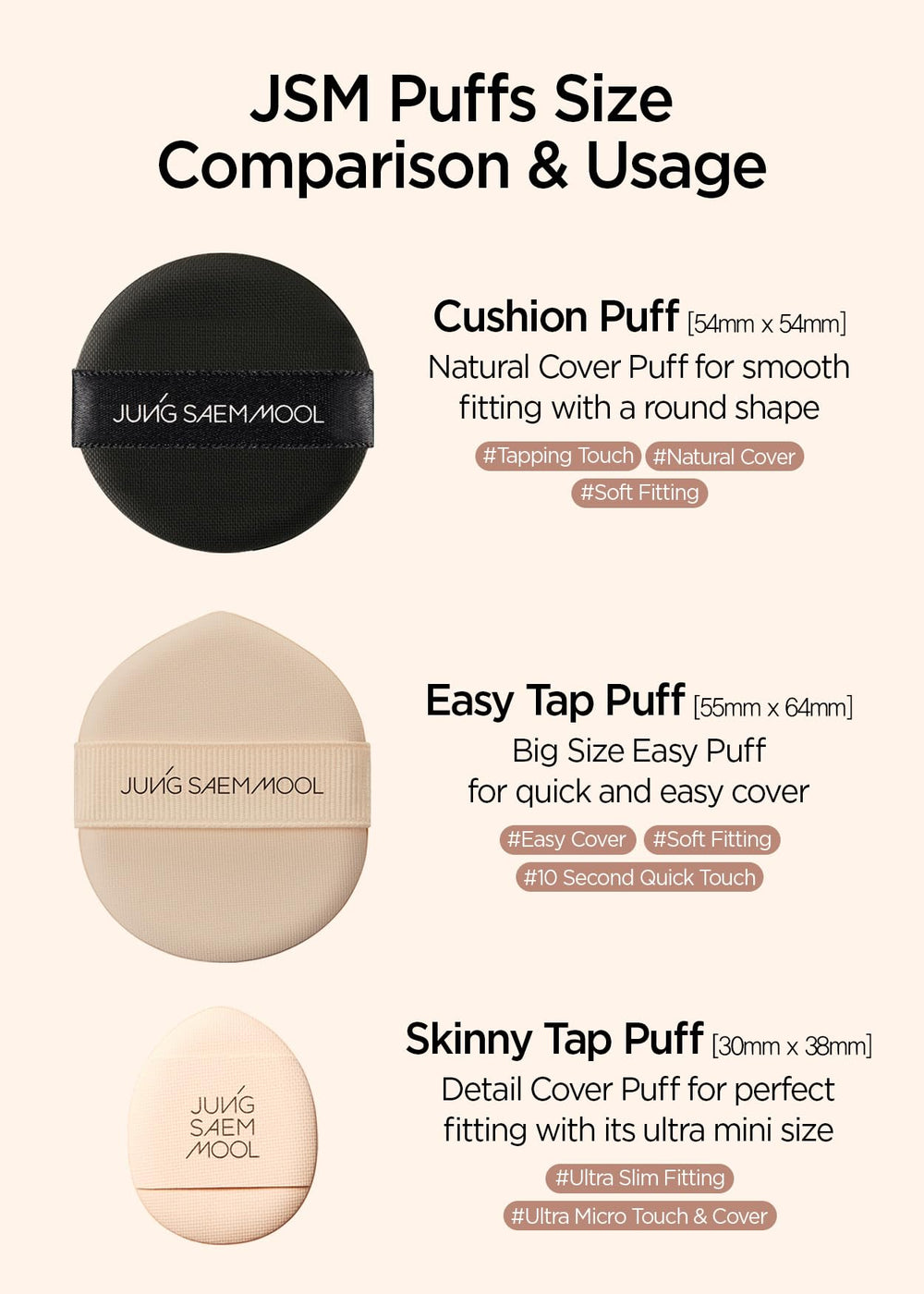 Two-pack Jung Saem Mool cushion puffs for daily routines.
