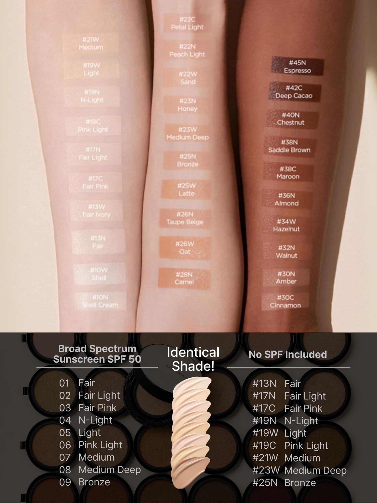 Jung Saem Mool cushion natural finish glow on multiple skin tones