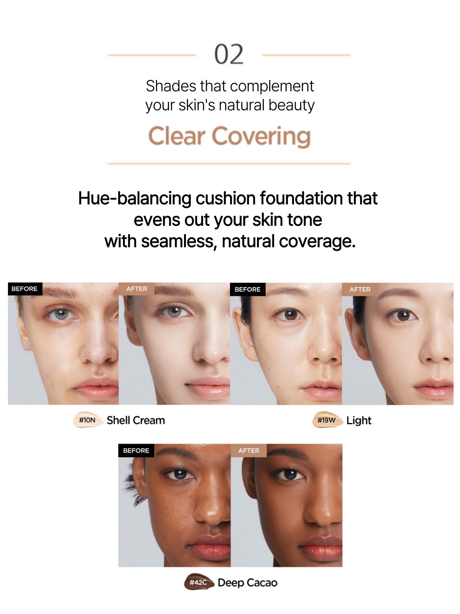 Jung Saem Mool Essential Skin Nuder Cushion open compact with puff for easy blending