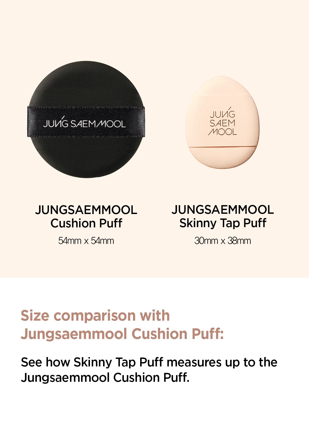 Jung Saem Mool Skinny Tap Puff with a three-zone edge for versatile application.