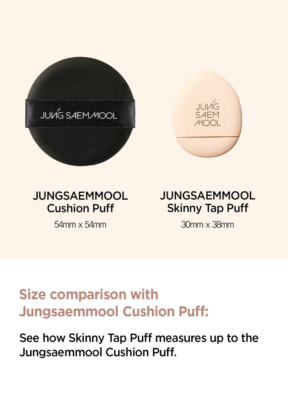 Jung Saem Mool Skinny Tap Puff with a three-zone edge for versatile application.