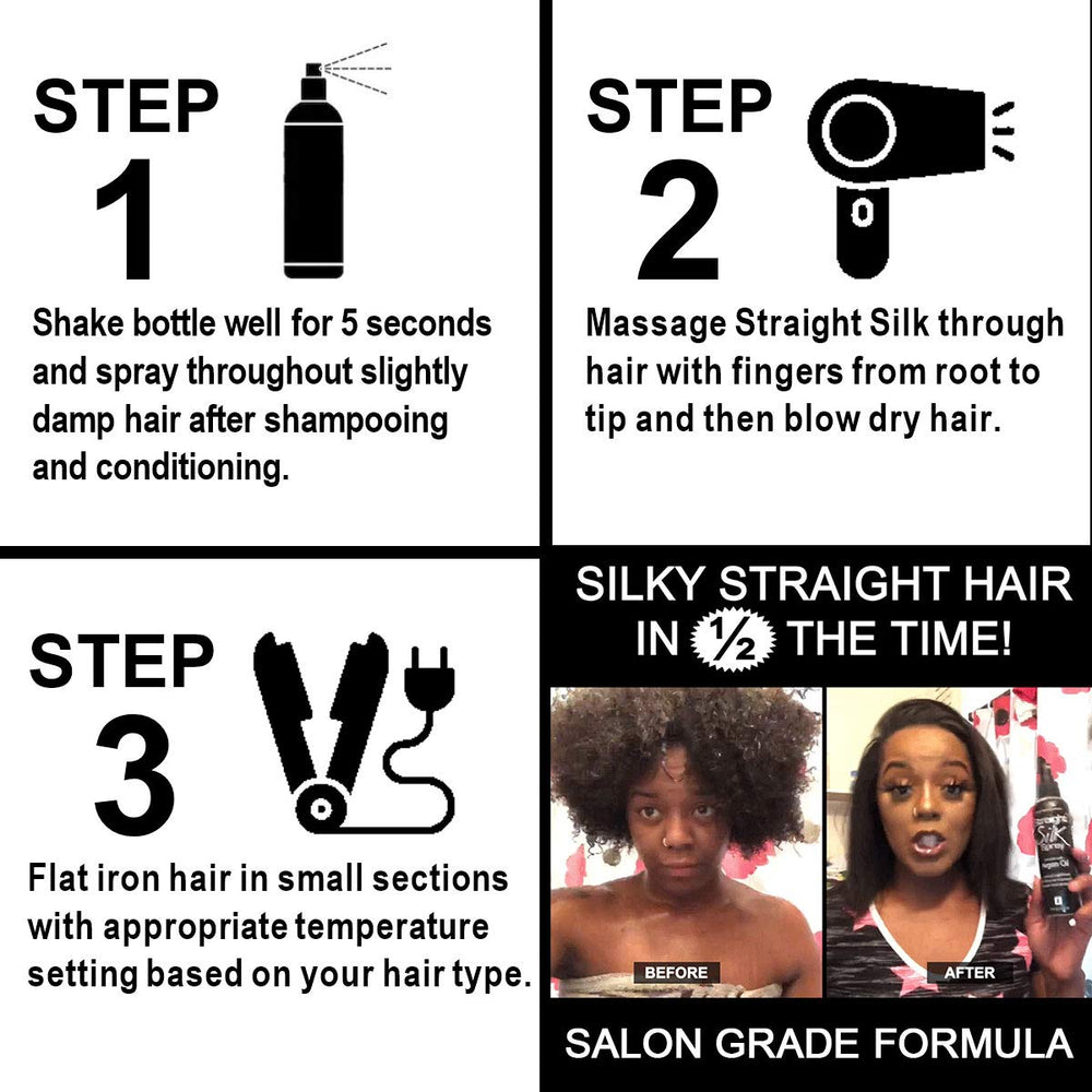 JuniorLabs Straight Silk Spray mist delivers argan oil benefits during application.